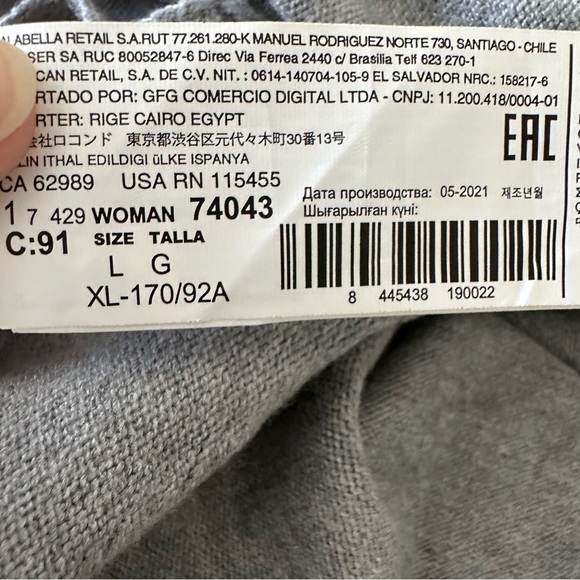 Mango Women's Gray V Neck Gray Sleeveless Knit Midi Long Line Vest Dress Size L - Picture 9 of 9